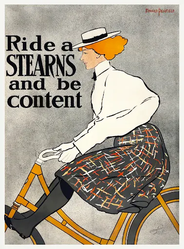 Ride a Stearns and be content (1896) by Edward Penfield.
