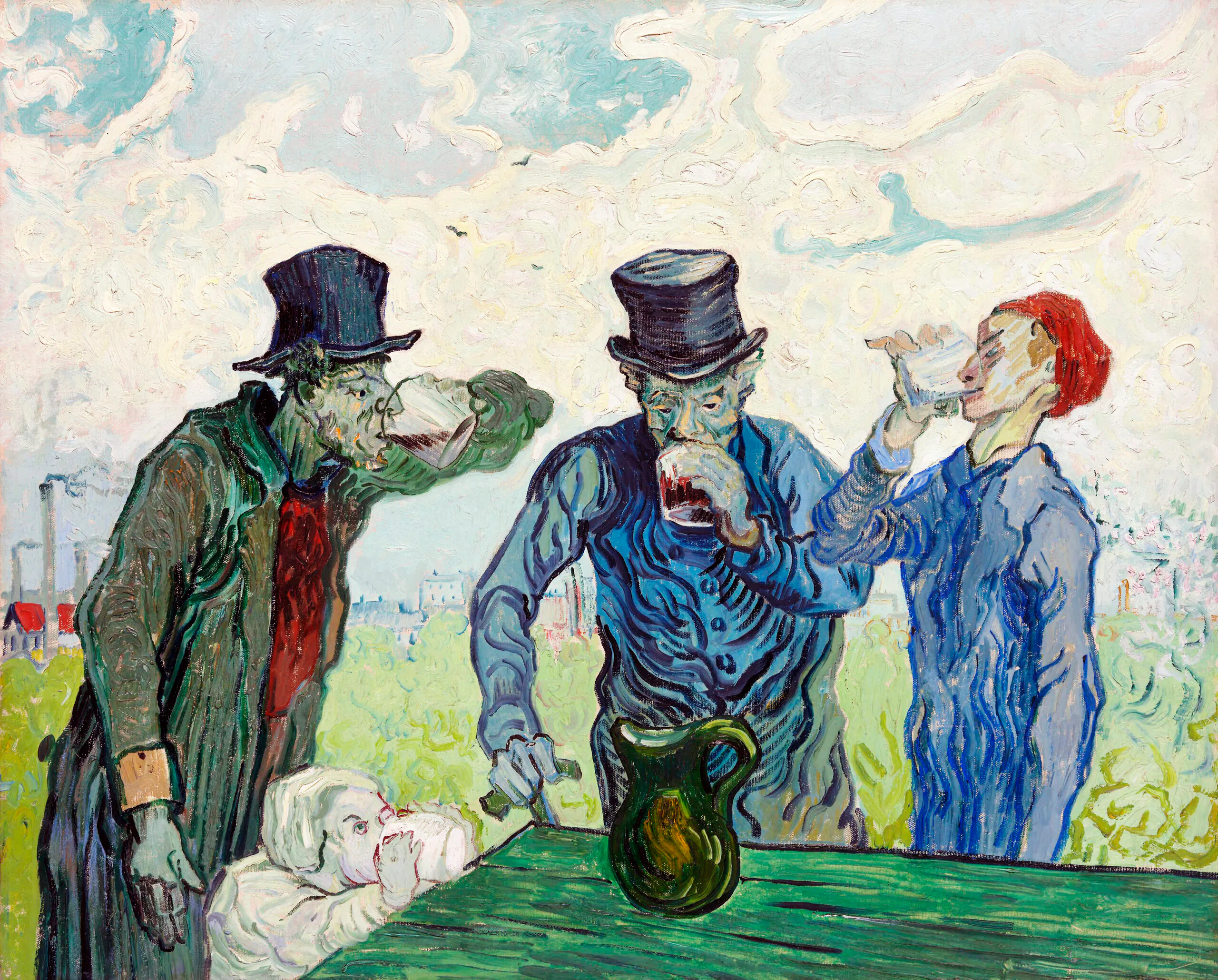 The Drinkers (1890) by Vincent Van Gogh.