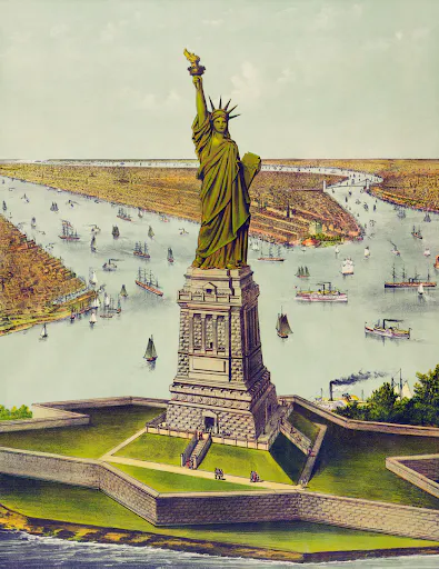 The Great Bartholdi Statue, Liberty Enlightening the World, published by Currier & Ives.
