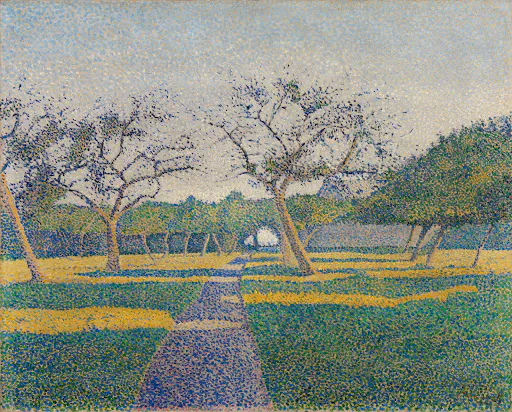 Orchard at la louvière, 1890, by Alfred William Finch.