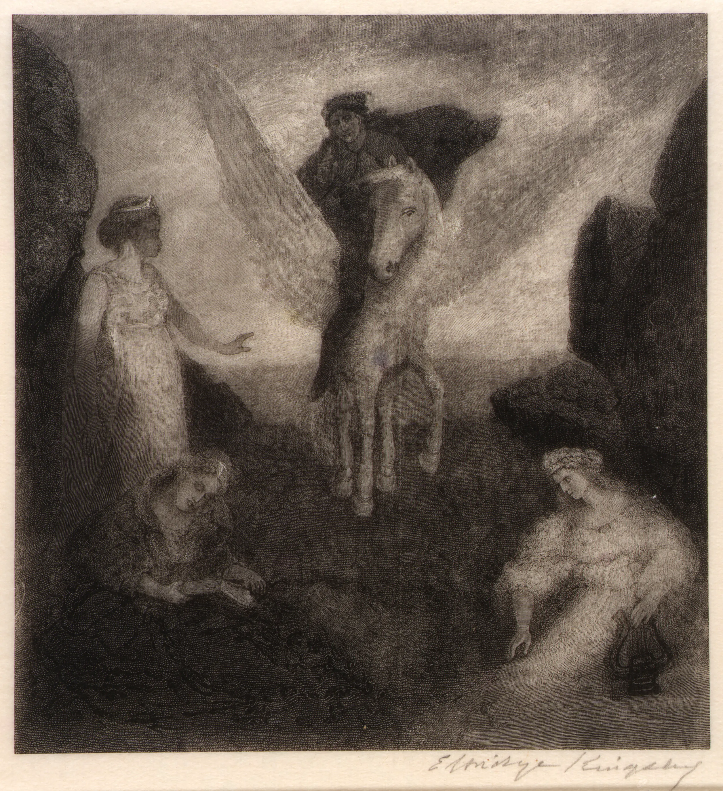 The Poet on Pegasus Entering the Realm of the Muses, Elbridge Kingsley.