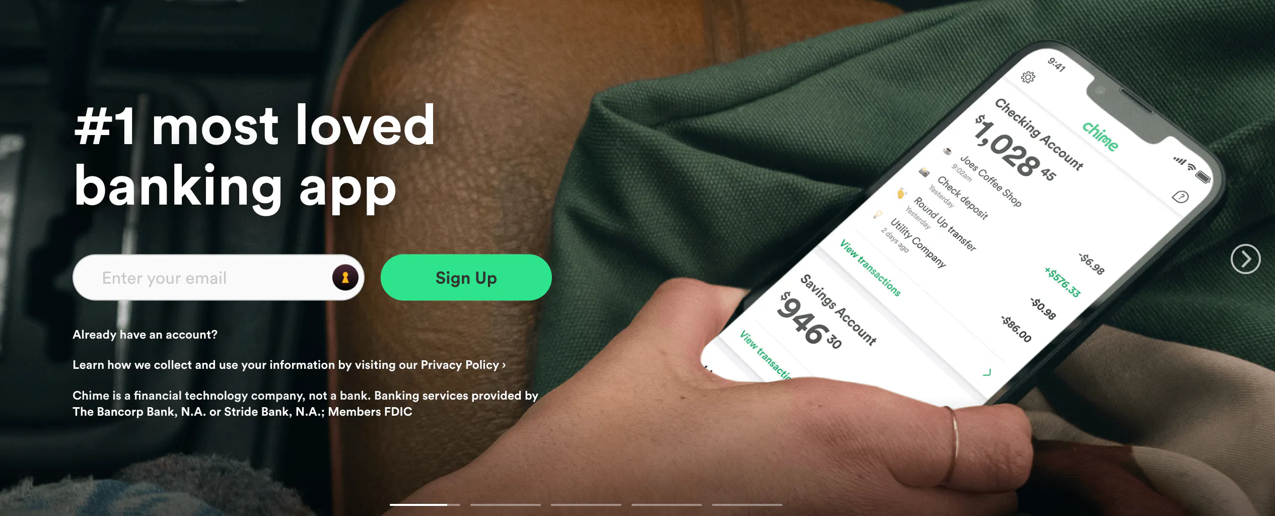 Chime’s website today.