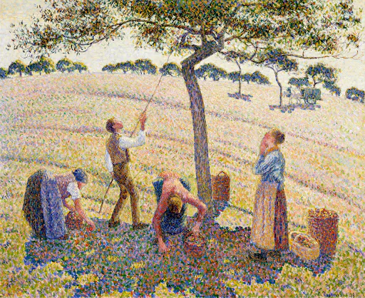 Apple Harvest (1888) by Camille Pissarro.
