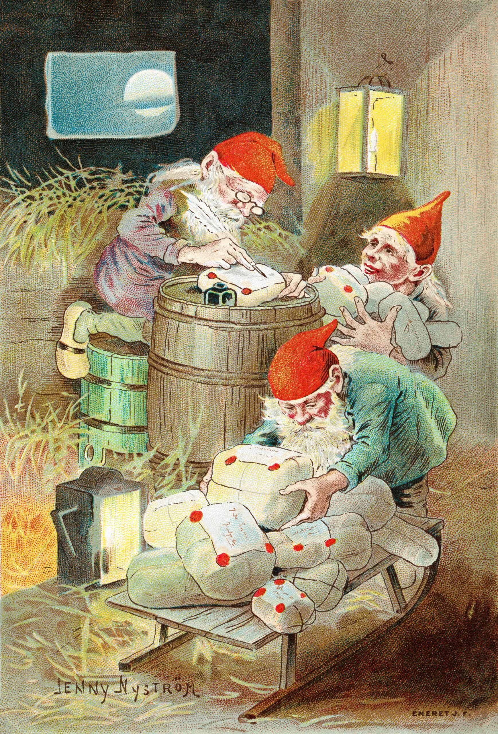 Christmas card by Jenny Nystrom (1899).