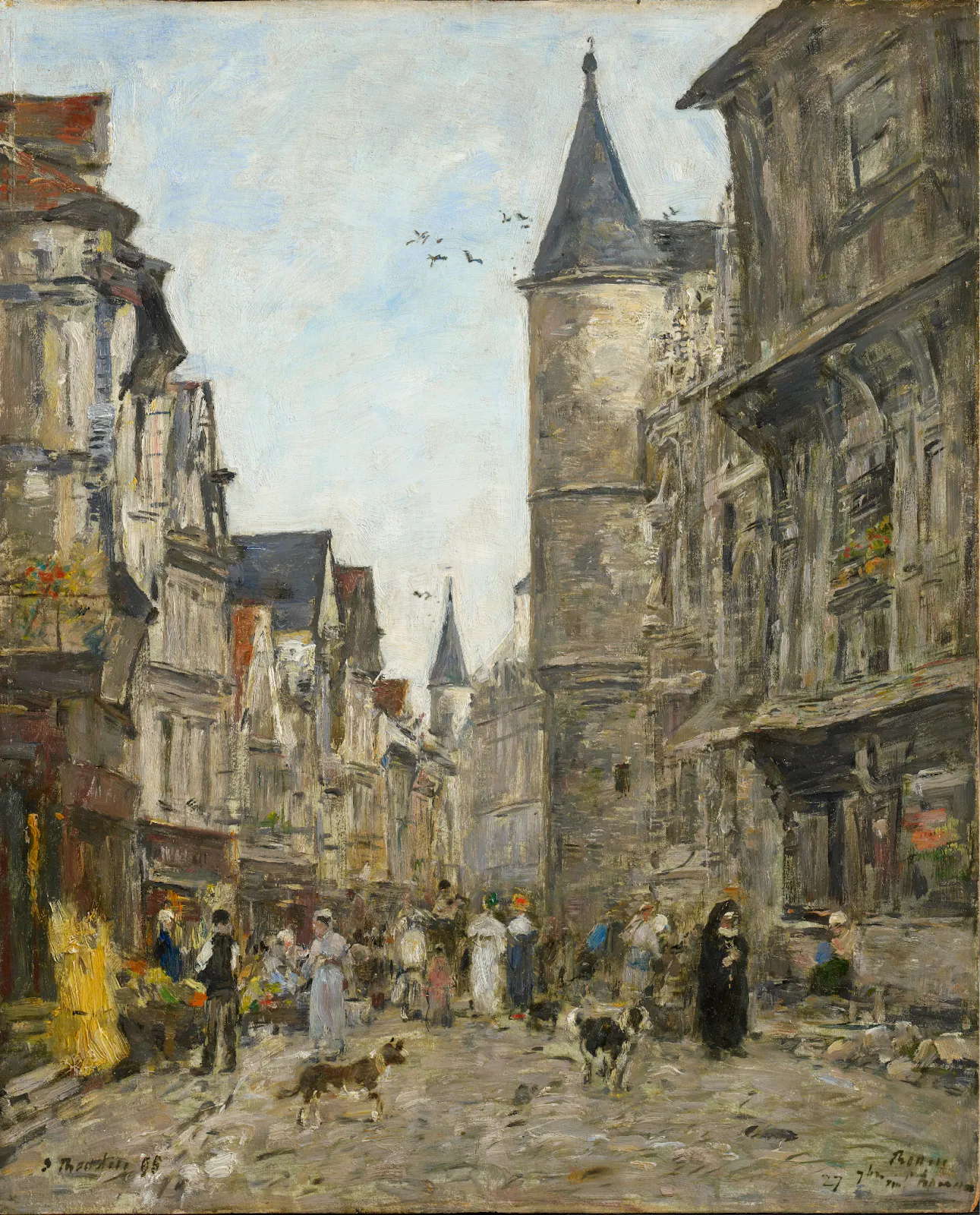 Rue Saint-Romain, Rouen (1895) by Eugène Boudin.