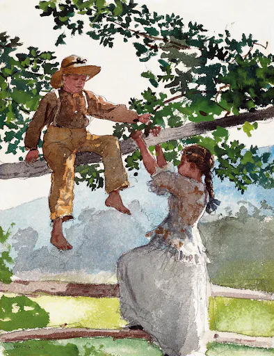 On the Fence (1878) by Winslow Homer.