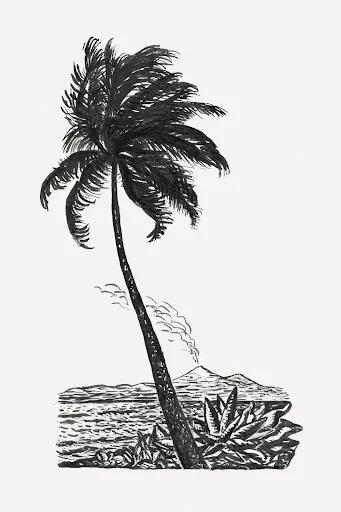 Palm tree with an island (ca. 1891–1941) by Leo Gestel.