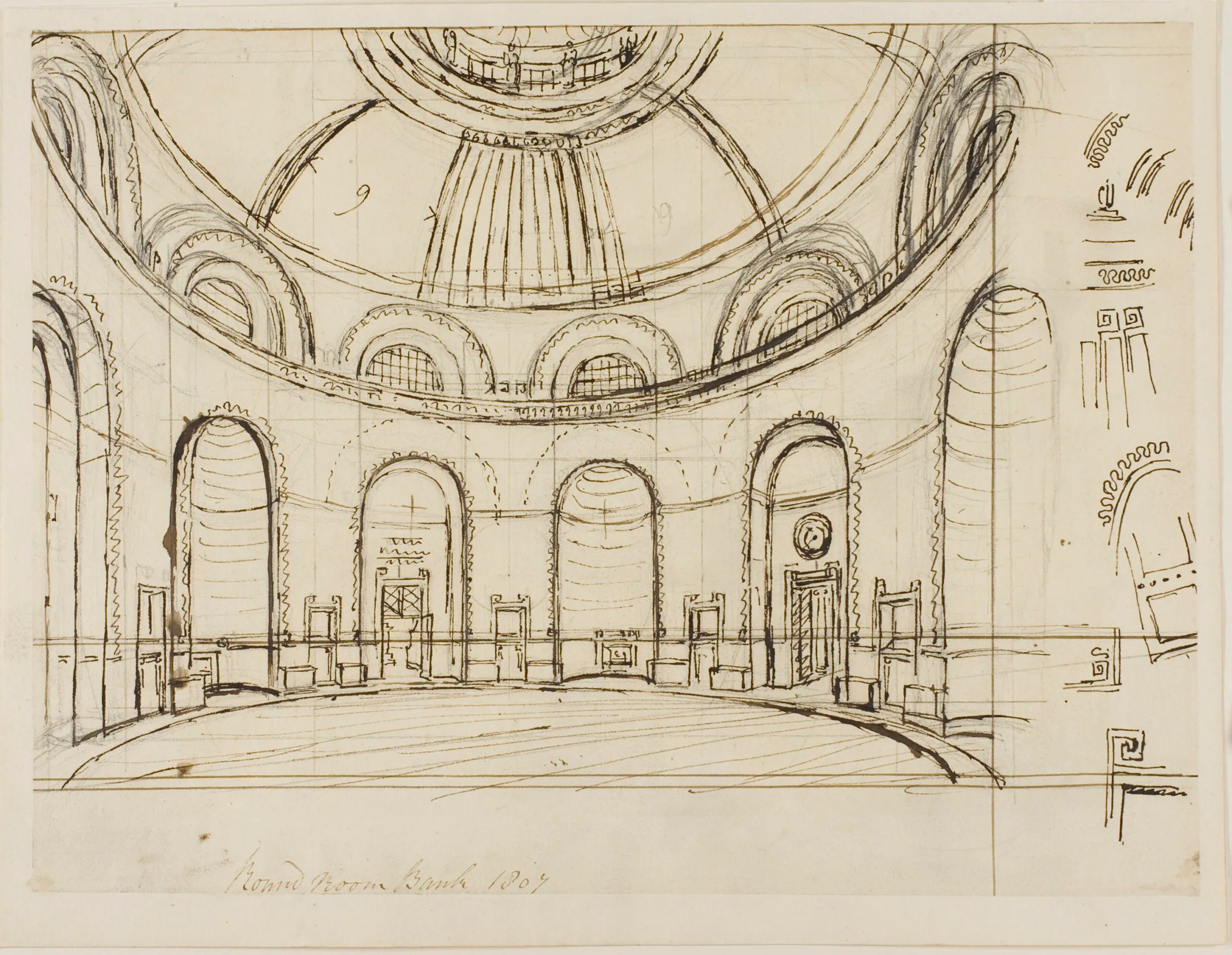Round Room Bank (Augustus Charles Pugin, 1807)