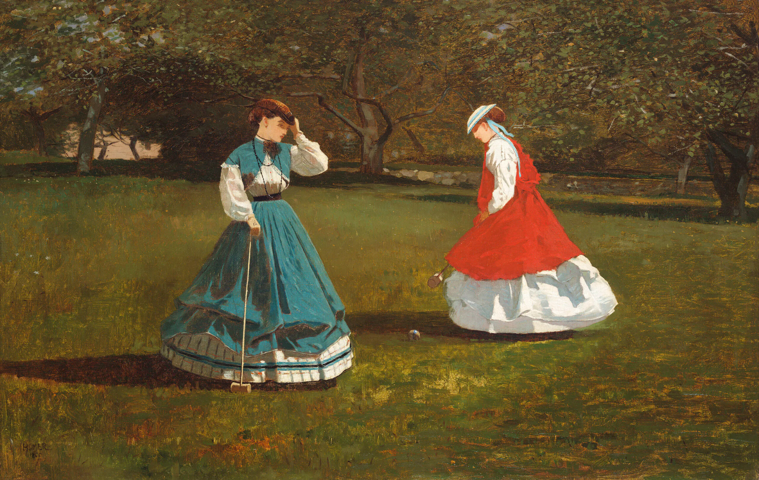 A Game of Croquet (1866) by Winslow Homer.