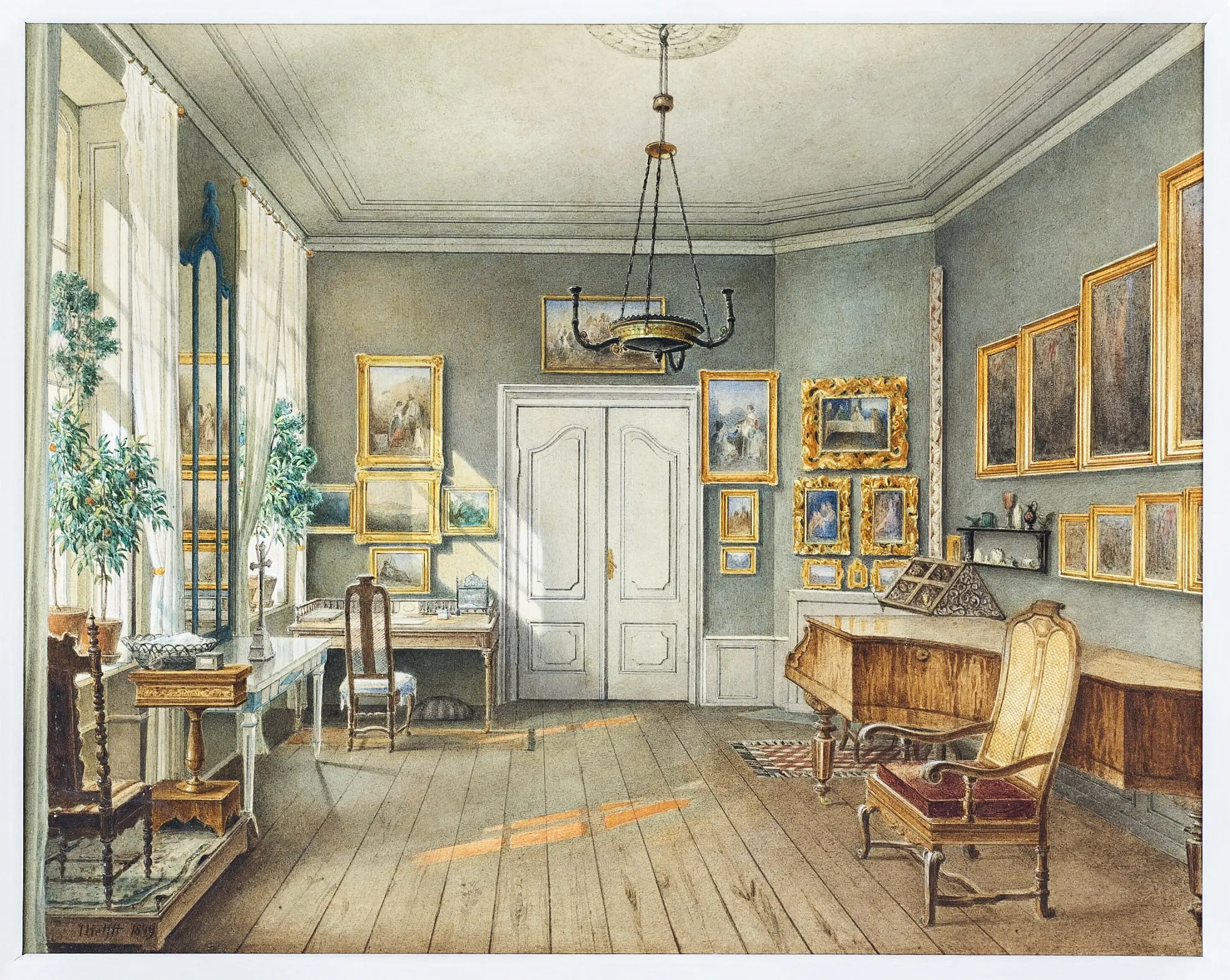 The Music Room of Fanny Hensel (1849), by Julius Eduard Wilhelm Helfft.
