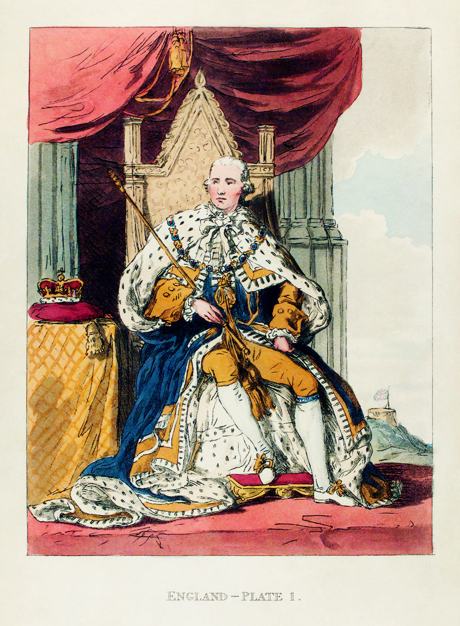 Illustration of the Soverign from Picturesque Representations of the Dress and Manners of the English(1814) by William Alexander.