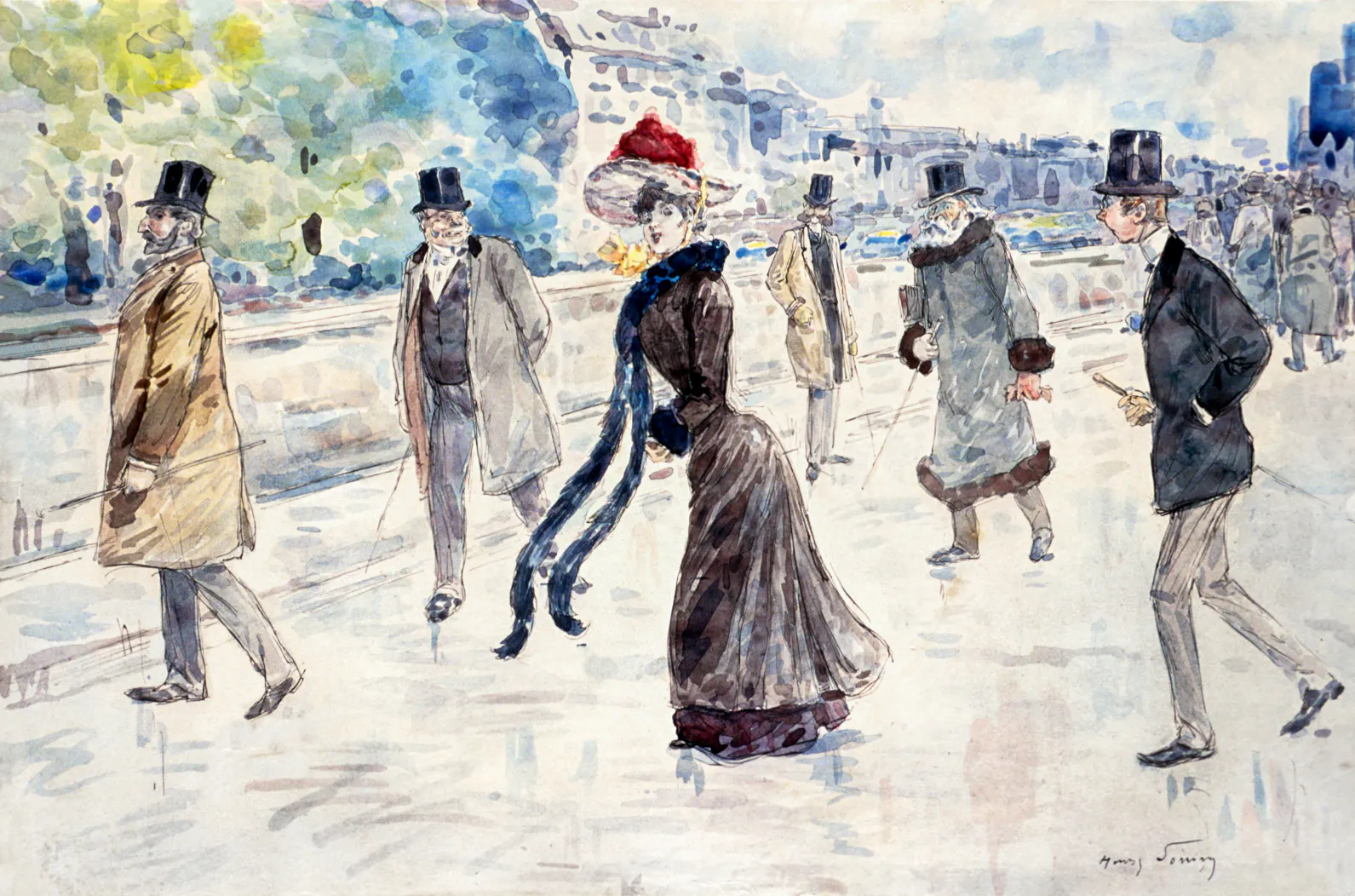 Along the Seine (1854–1907) by Henry Somm.